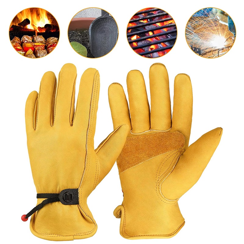 Outdoor Hunting Gloves - Sığır Derisi Deri Eldivenler Nefes Alabilen