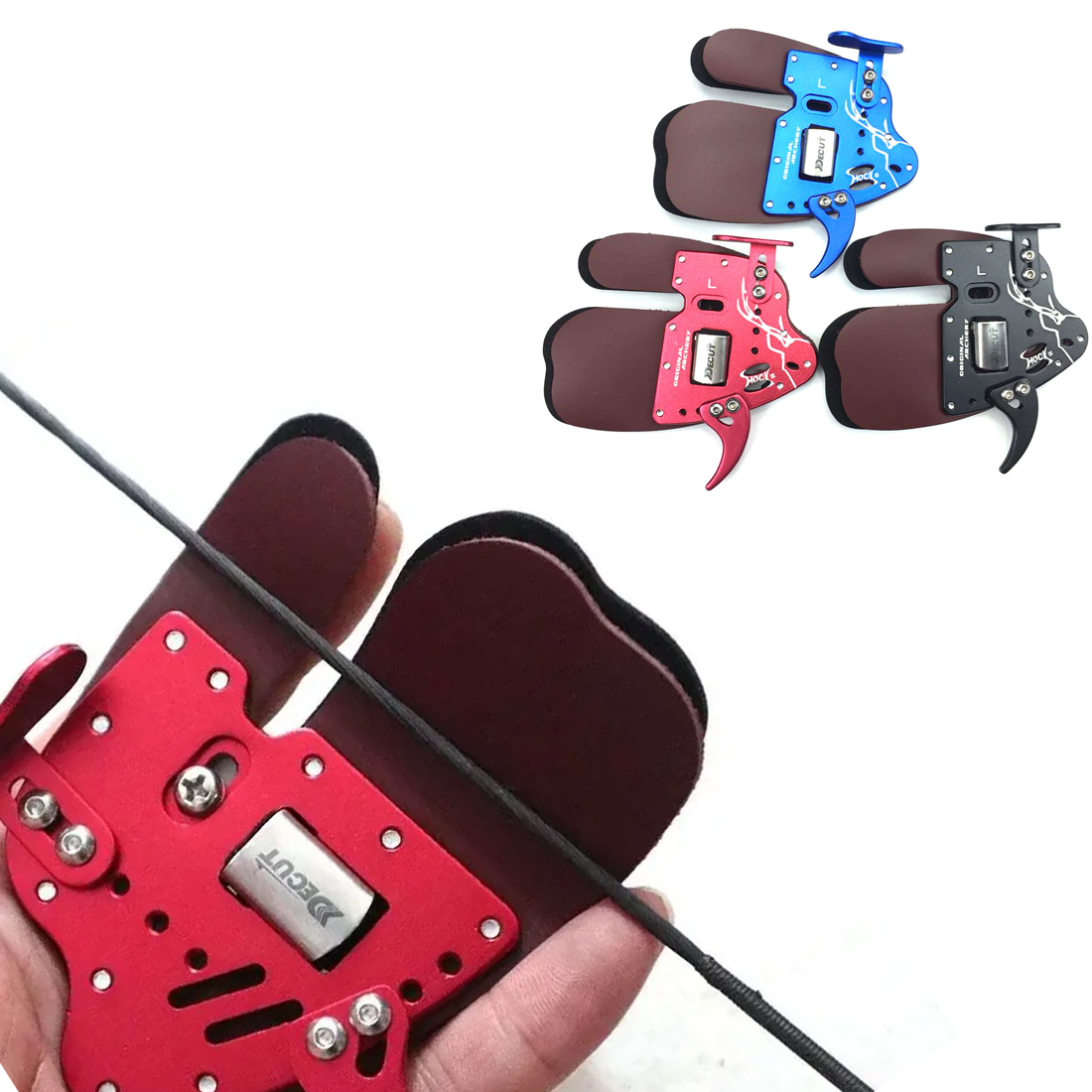 Outdoor Hunting Gloves - DECUT Okçuluk Parmak Sekmesi Koruma HOCK
