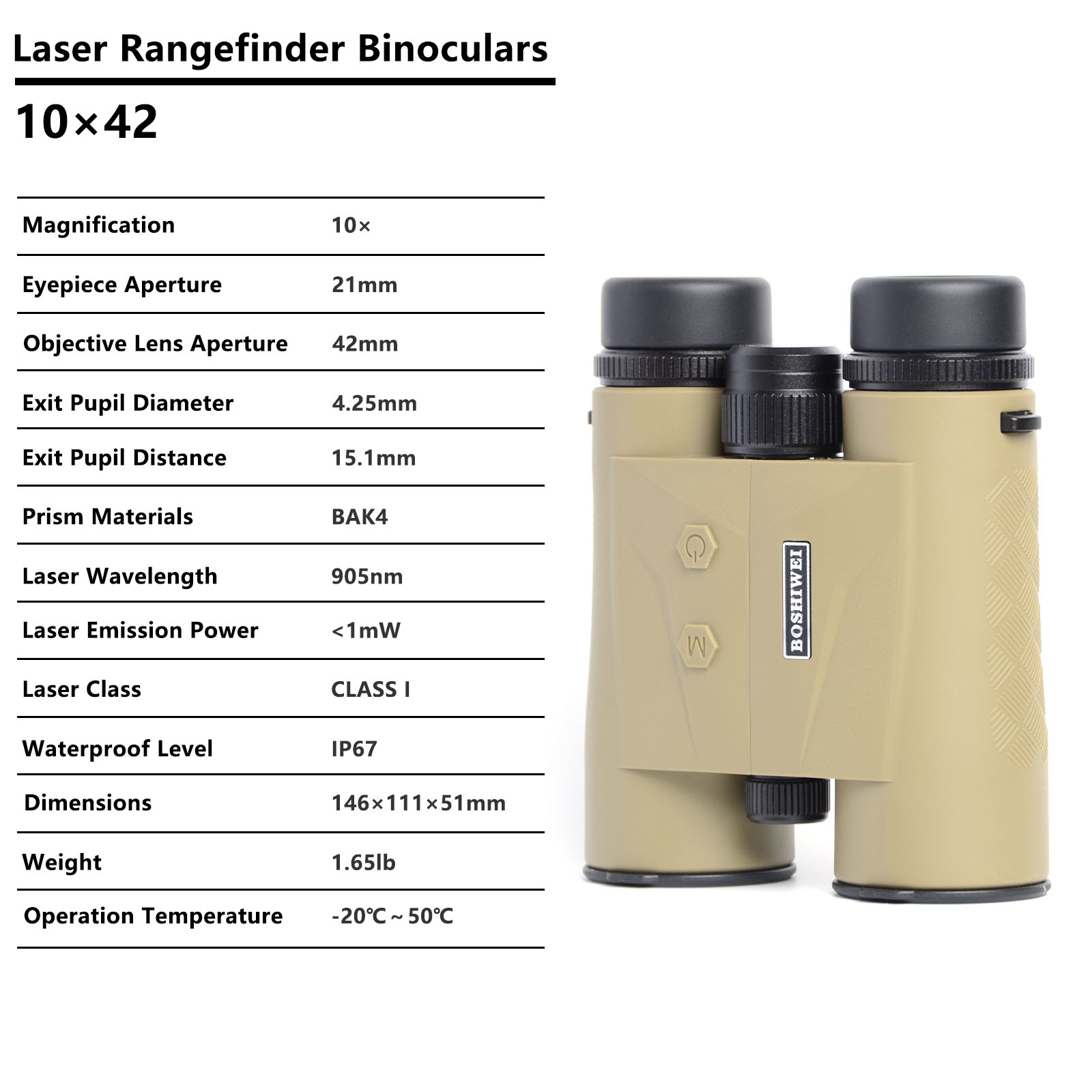 BOSHIWEI 10x42 HD Lazer Mesafe - Hunting Outdoor Jobs incelemesi ve fiyatı